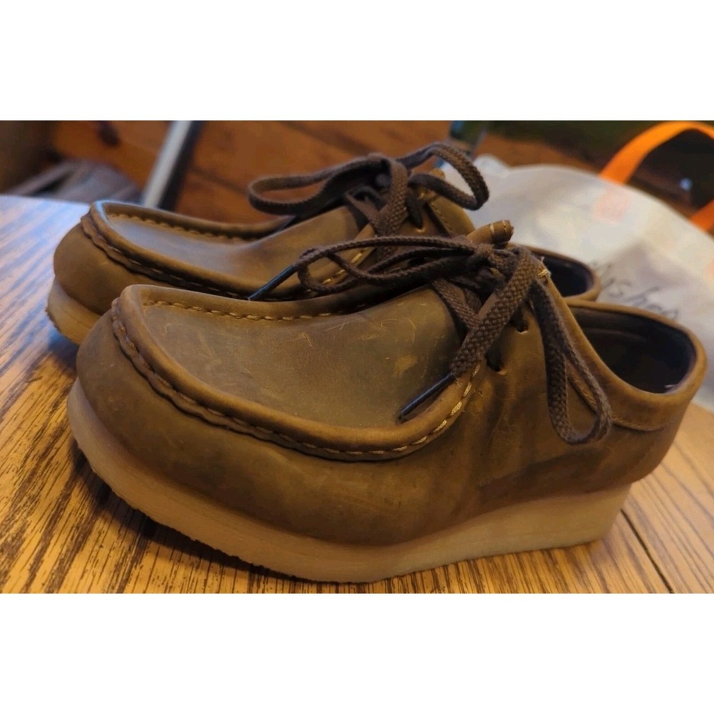 CLARKS 15260 Padmora Wallabee Moccasins Leather Loafers Boots Brown Leather 7 M - Picture 3 of 9